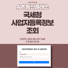 PHP Class로 간편하게 구현한 국세청 사업자 정보 조회 API – 개발자와 초보자 모두를 위한 쉬운 사용